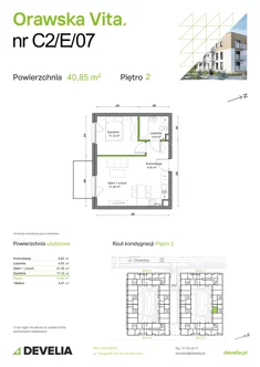 Mieszkanie, 40,85 m², 2 pokoje, piętro 2, oferta nr C2/E/07