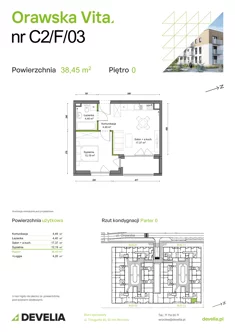 Mieszkanie, 38,45 m², 2 pokoje, parter, oferta nr C2/F/03