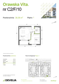 Mieszkanie, 38,36 m², 2 pokoje, piętro 1, oferta nr C2/F/10