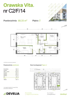 Mieszkanie, 68,33 m², 4 pokoje, piętro 2, oferta nr C2/F/14