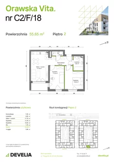 Mieszkanie, 55,65 m², 3 pokoje, piętro 2, oferta nr C2/F/18