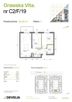 Mieszkanie, 60,50 m², 3 pokoje, piętro 2, oferta nr C2/F/19
