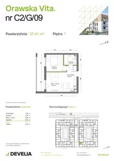 Mieszkanie, 37,41 m², 2 pokoje, piętro 1, oferta nr C2/G/09