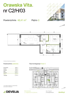 Mieszkanie, 48,41 m², 2 pokoje, parter, oferta nr C2/H/03