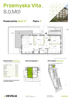 Mieszkanie, 88,67 m², 4 pokoje, parter, oferta nr B.0.M01