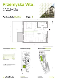 Mieszkanie, 38,64 m², 2 pokoje, parter, oferta nr C.0.M06