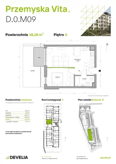 Mieszkanie, 38,28 m², 2 pokoje, parter, oferta nr D.0.M09