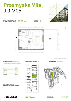 Mieszkanie, 38,28 m², 2 pokoje, parter, oferta nr J.0.M05