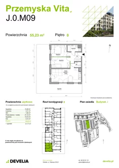 Mieszkanie, 55,23 m², 3 pokoje, parter, oferta nr J.0.M09