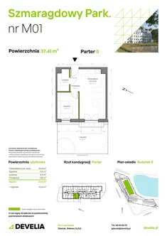 Mieszkanie, 37,41 m², 2 pokoje, parter, oferta nr E/001
