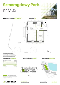 Mieszkanie, 43,33 m², 2 pokoje, parter, oferta nr E/003