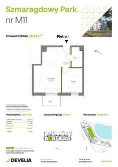 Mieszkanie, 38,89 m², 2 pokoje, piętro 1, oferta nr E/011