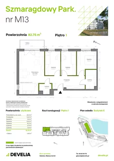 Mieszkanie, 82,75 m², 4 pokoje, piętro 1, oferta nr E/013