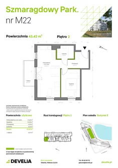 Mieszkanie, 43,42 m², 2 pokoje, piętro 2, oferta nr E/022