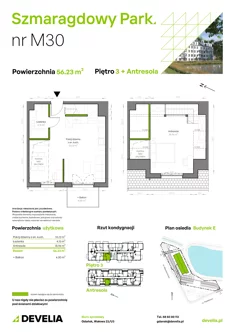 Mieszkanie, 56,23 m², 3 pokoje, piętro 3, oferta nr E/030