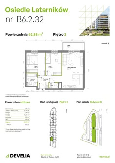 Mieszkanie, 62,79 m², 3 pokoje, piętro 2, oferta nr B6.2.032