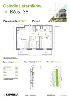 Mieszkanie, 62,87 m², 3 pokoje, piętro 5, oferta nr B6.5.135