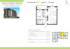 Mieszkanie, 53,41 m², 2 pokoje, piętro 1, oferta nr 11