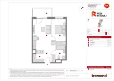 Mieszkanie, 45,04 m², 2 pokoje, piętro 5, oferta nr E/109