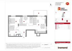 Mieszkanie, 61,35 m², 3 pokoje, piętro 5, oferta nr C/51