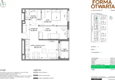 Mieszkanie, 59,52 m², 3 pokoje, piętro 1, oferta nr A1-13