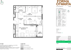 Mieszkanie, 59,43 m², 3 pokoje, piętro 1, oferta nr A1-14