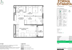 Mieszkanie, 59,52 m², 3 pokoje, piętro 4, oferta nr A1-43