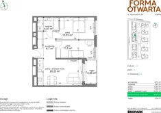 Mieszkanie, 58,83 m², 3 pokoje, piętro 1, oferta nr A2-14