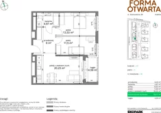 Mieszkanie, 59,13 m², 3 pokoje, piętro 3, oferta nr A2-36