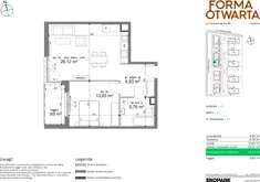 Mieszkanie, 52,34 m², 2 pokoje, piętro 3, oferta nr A2-39