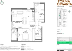 Mieszkanie, 71,39 m², 3 pokoje, piętro 4, oferta nr A2-42