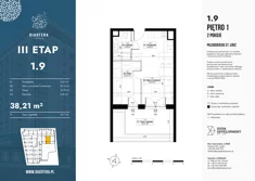 Mieszkanie, 38,21 m², 2 pokoje, piętro 1, oferta nr 1_9