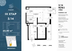 Mieszkanie, 65,80 m², 3 pokoje, piętro 3, oferta nr 3_14