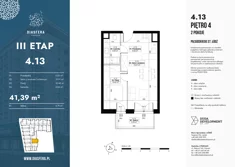 Mieszkanie, 41,39 m², 2 pokoje, piętro 4, oferta nr 4_13