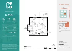 Mieszkanie, 49,53 m², 2 pokoje, piętro 3, oferta nr D/M87 