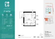 Mieszkanie, 40,58 m², 2 pokoje, piętro 2, oferta nr F/M74 