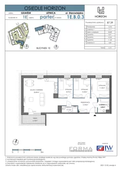 Mieszkanie, 87,39 m², 4 pokoje, piętro 1, oferta nr HOR 1E-003B