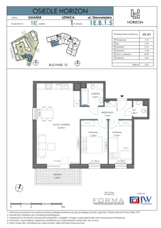 Mieszkanie, 68,40 m², 3 pokoje, piętro 2, oferta nr HOR 1E-005B