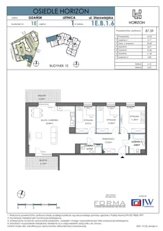 Mieszkanie, 87,39 m², 4 pokoje, piętro 2, oferta nr HOR 1E-006B