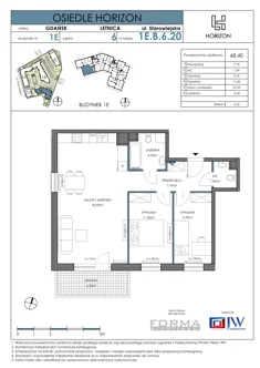 Mieszkanie, 68,40 m², 3 pokoje, piętro 7, oferta nr HOR 1E-020B