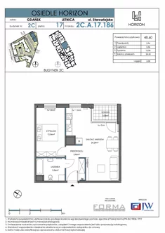 Mieszkanie, 48,60 m², 2 pokoje, parter, oferta nr HOR II-186A