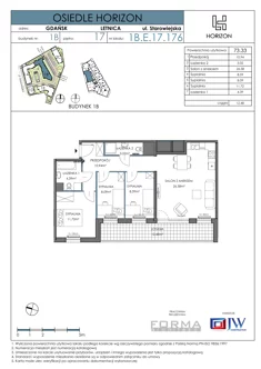 Mieszkanie, 73,33 m², 4 pokoje, piętro 18, oferta nr HOR 1B-176E