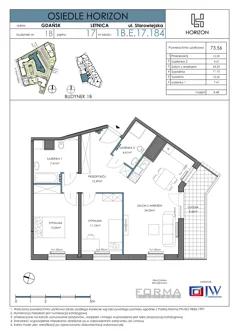 Mieszkanie, 73,56 m², 3 pokoje, piętro 18, oferta nr HOR 1B-184E