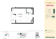 Mieszkanie, 36,47 m², 1 pokój, piętro 1, oferta nr A005
