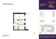 Mieszkanie, 45,91 m², 2 pokoje, parter, oferta nr A-1B