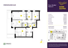 Mieszkanie, 99,08 m², 5 pokoi, parter, oferta nr A-1K