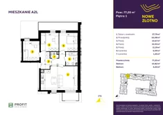 Mieszkanie, 77,20 m², 4 pokoje, piętro 1, oferta nr A-2L