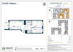 Mieszkanie, 55,72 m², 3 pokoje, piętro 2, oferta nr 262