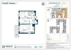 Mieszkanie, 55,75 m², 3 pokoje, piętro 2, oferta nr 350