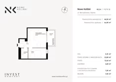 Apartament, 46,50 m², 2 pokoje, piętro 2, oferta nr K2.2.4